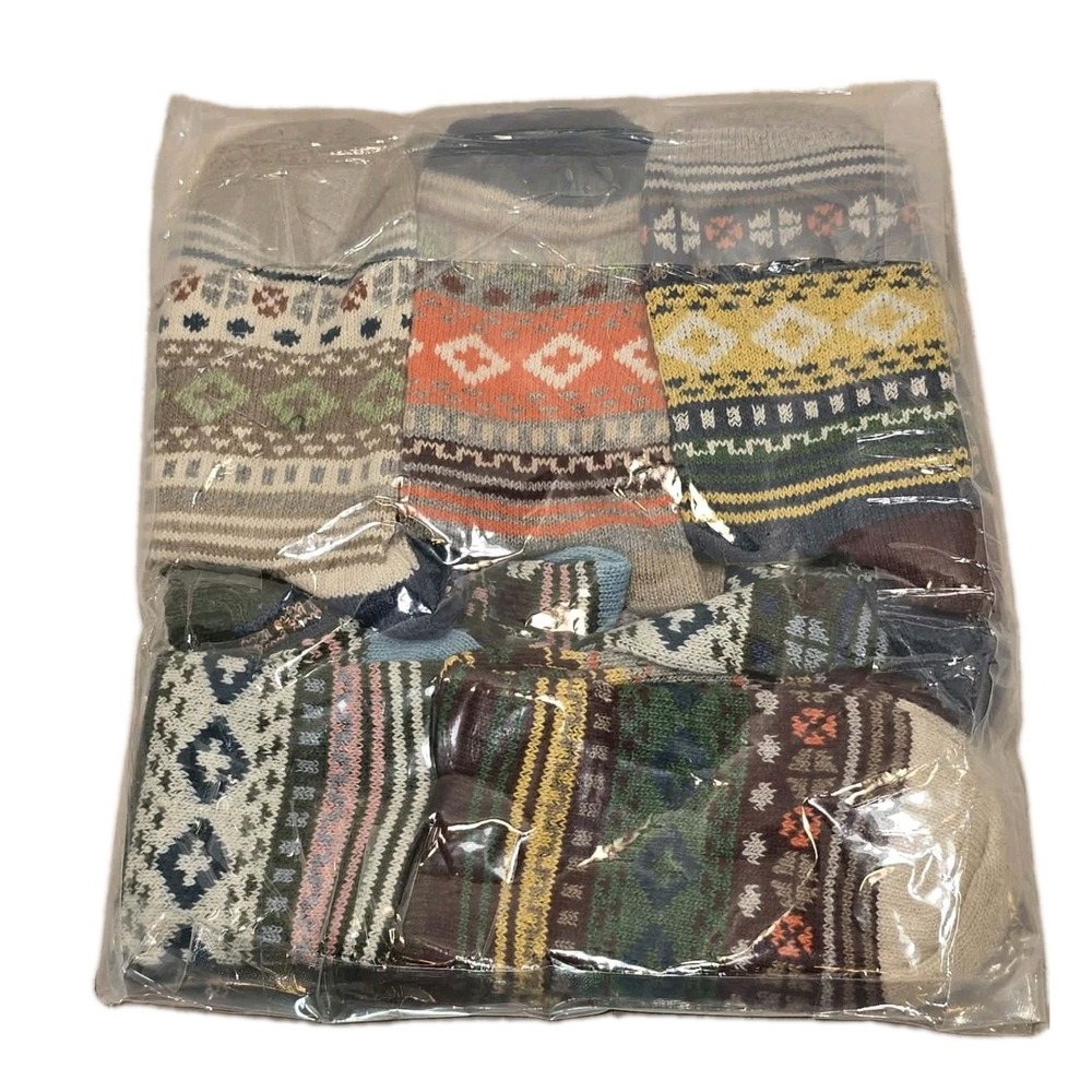 Boho Aztec Knit Socks Assorted Colorful Geometric Southwestern Pattern New